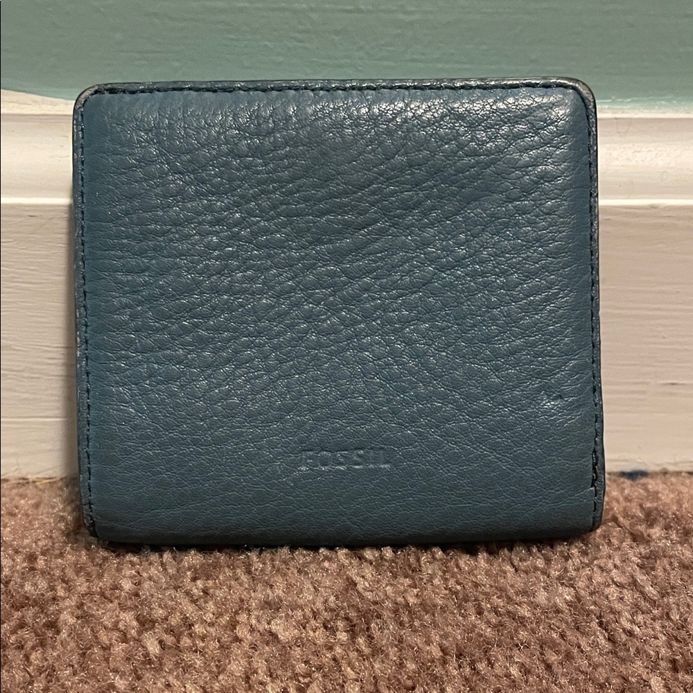 Fossil Teal Leather Wallet